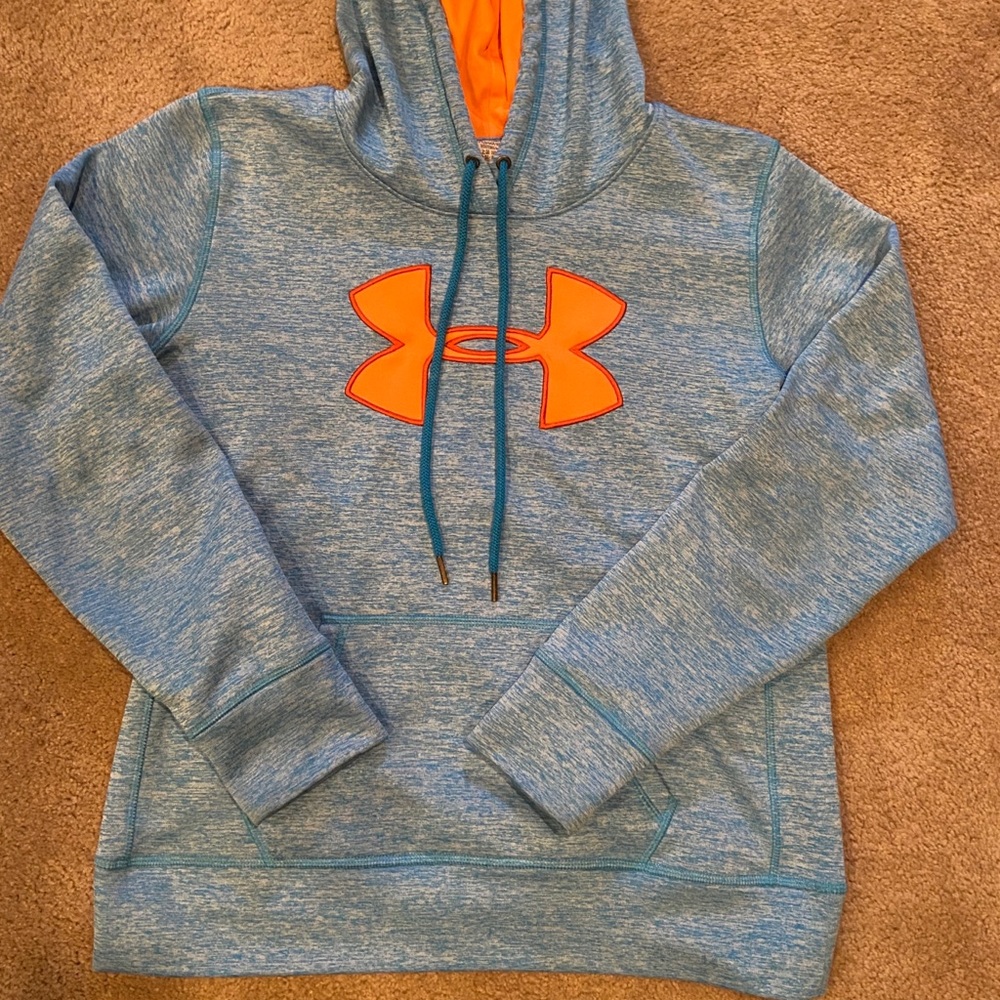 Heather Blue and Orange Under Armour Hoodie